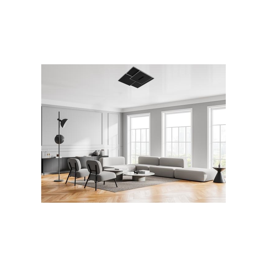 LED Димируем плафон LED/95W/230V 3000-6500K черен + дистанционно управление