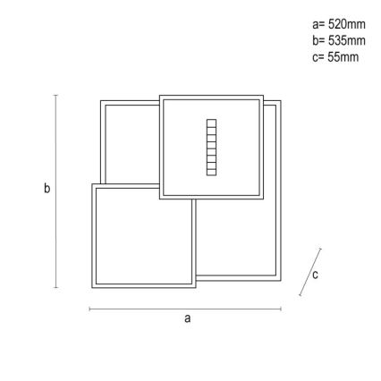 LED Димируем плафон LED/95W/230V 3000-6500K черен + дистанционно управление