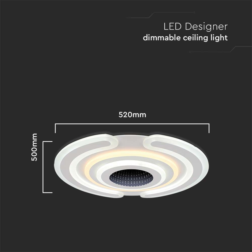 LED Димируем плафон LED/95W/230V 3000-6500K + дистанционно управление