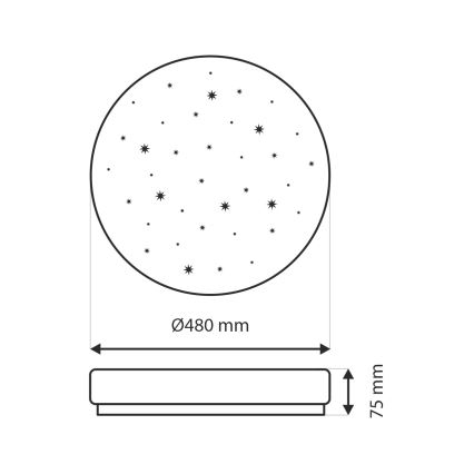 LED Димируем плафон LIKA LED/36W/230V 2700-6500K Ø 48 см + дистанционно управление