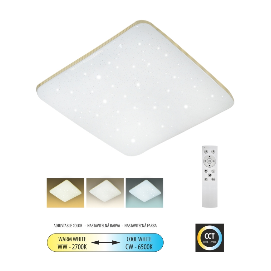 LED Димируем плафон MANA LED/60W/230V 2700-6500K 53x53 см + дистанционно управление
