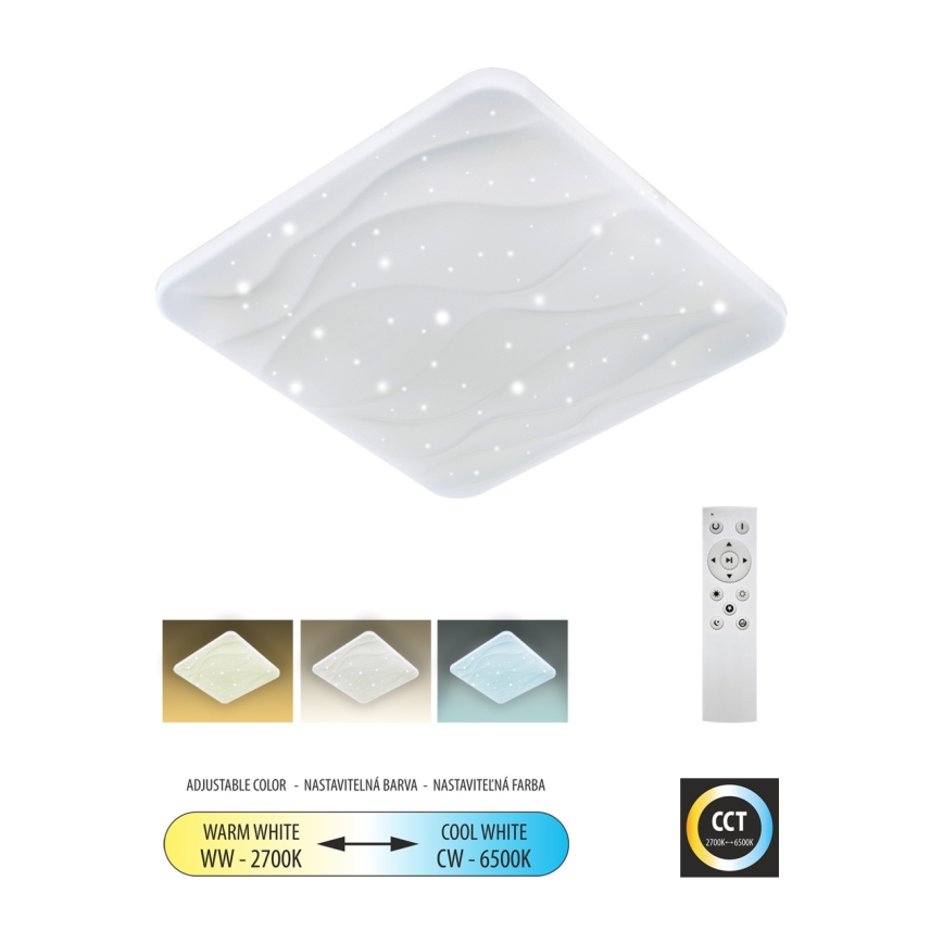 LED Димируем плафон NERIS LED/36W/230V 2700-6500K 43x43 см + дистанционно управление