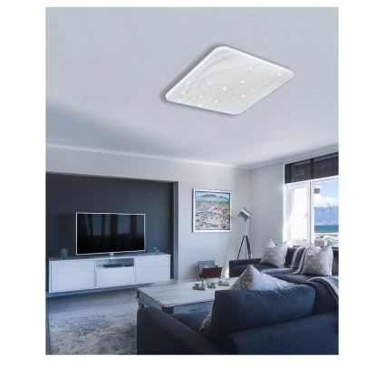 LED Димируем плафон NERIS LED/60W/230V 2700-6500K 53x53 см + дистанционно управление
