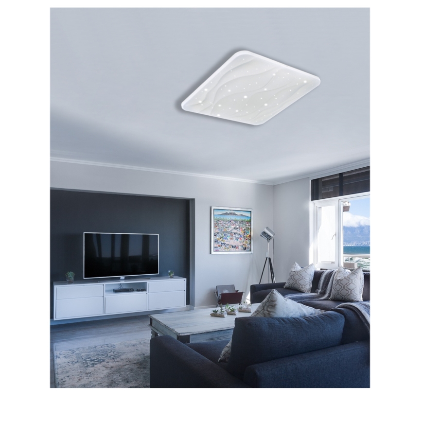 LED Димируем плафон NERIS LED/60W/230V 2700-6500K 53x53 см + дистанционно управление