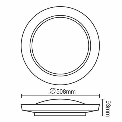 LED Димируем плафон OPAL LED/24W/230V + дистанционно управление