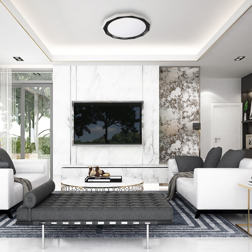 LED Димируем плафон OSCAR LED/45W/230V 3000-6000K черен + дистанционно управление