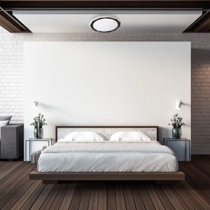 LED Димируем плафон OSCAR LED/45W/230V 3000-6000K черен + дистанционно управление