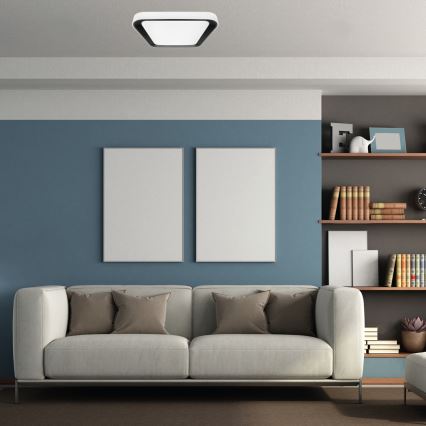 LED Димируем плафон QUADRO LED/38W/230V 3000-6000K бял/черен + дистанционно