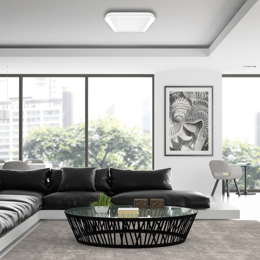 LED Димируем плафон QUADRO LED/38W/230V 3000-6000K бял + дистанционно