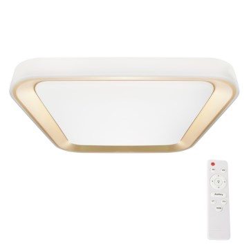 LED Димируем плафон QUADRO LED/38W/230V 3000-6000K бял/златист + дистанционно