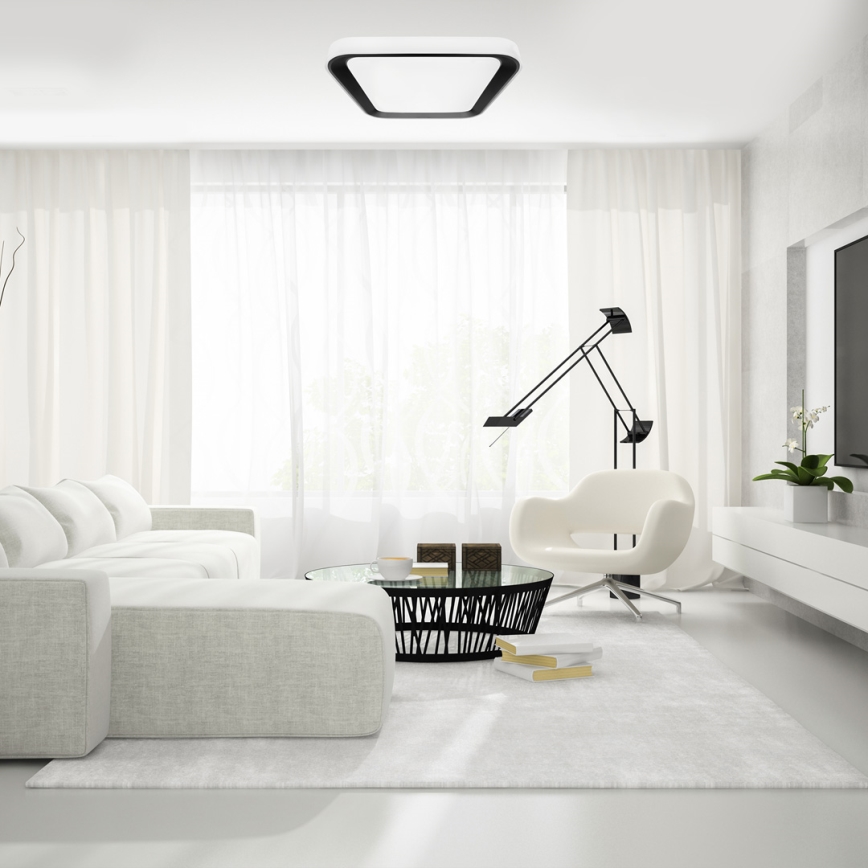 LED Димируем плафон QUADRO LED/66W/230V 3000-6000K бял/черен + дистанционно