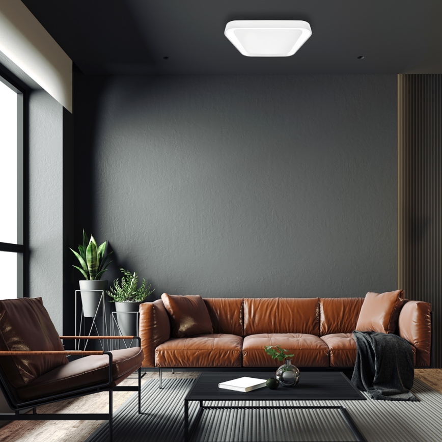 LED Димируем плафон QUADRO LED/66W/230V 3000-6000K бял + дистанционно