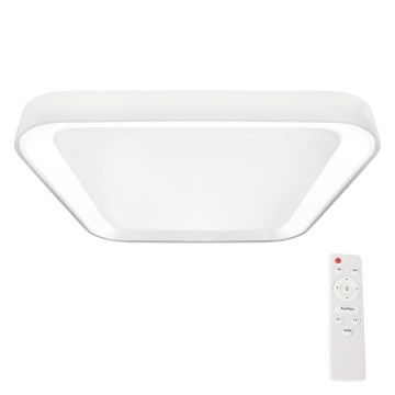 LED Димируем плафон QUADRO LED/66W/230V 3000-6000K бял + дистанционно