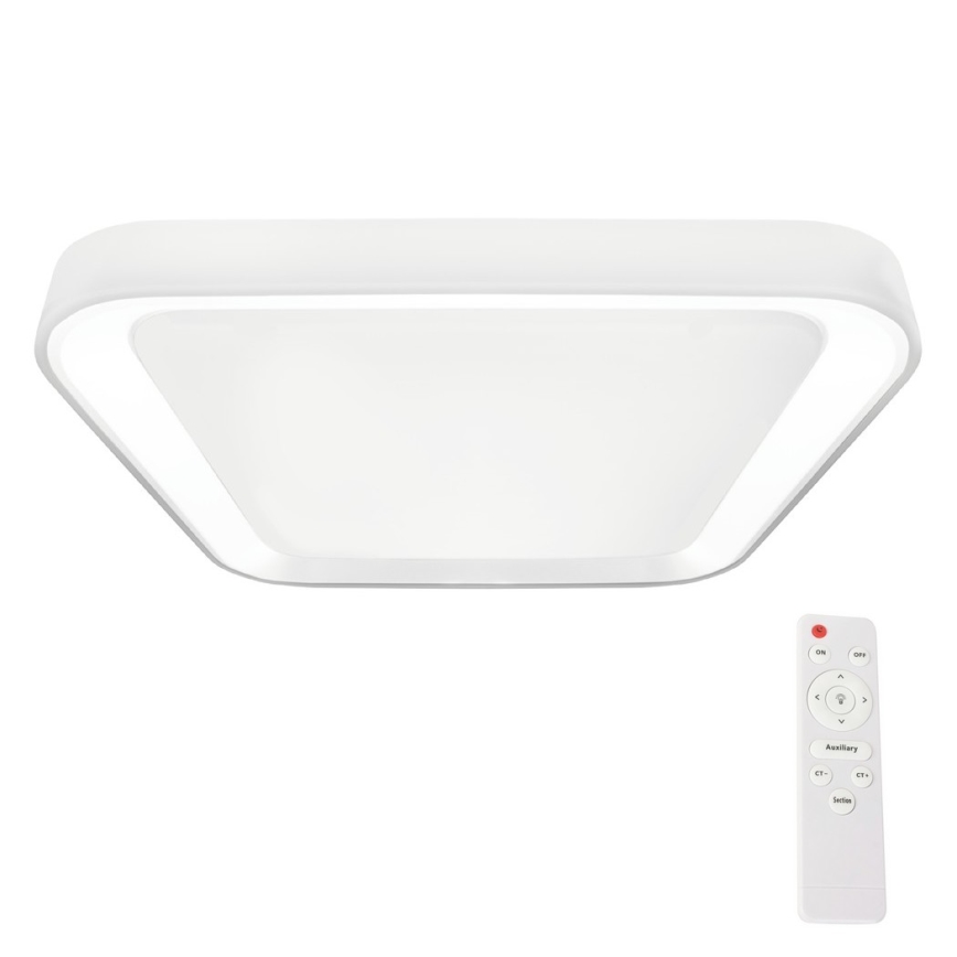 LED Димируем плафон QUADRO LED/66W/230V 3000-6000K бял + дистанционно