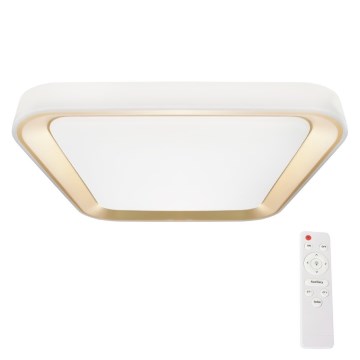 LED Димируем плафон QUADRO LED/66W/230V 3000-6000K бял/златист + дистанционно