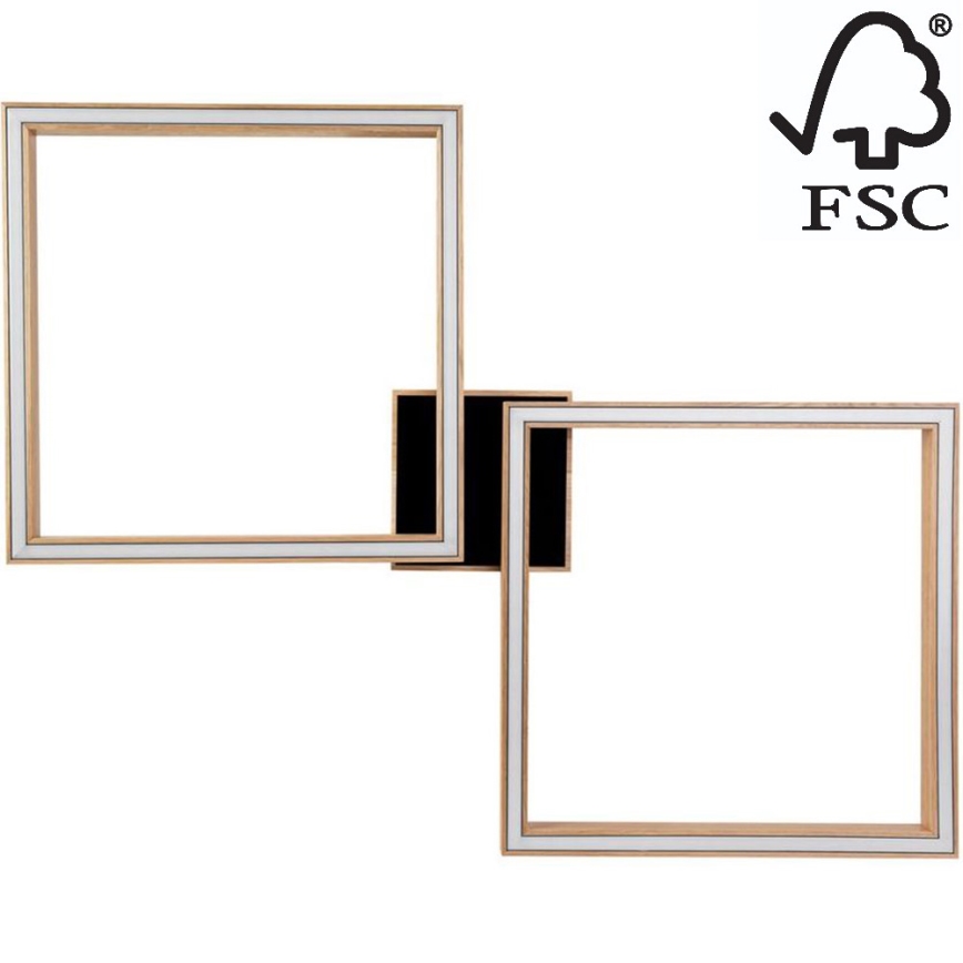 LED Димируем плафон RAMME 2xLED/24W/230V дъб – FSC сертифицирано