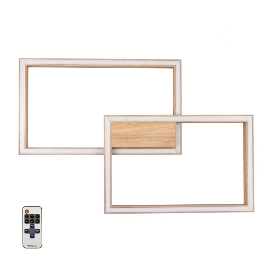 LED Димируем плафон RAMME LED/48W/230V матов дъб + дистанционно управление