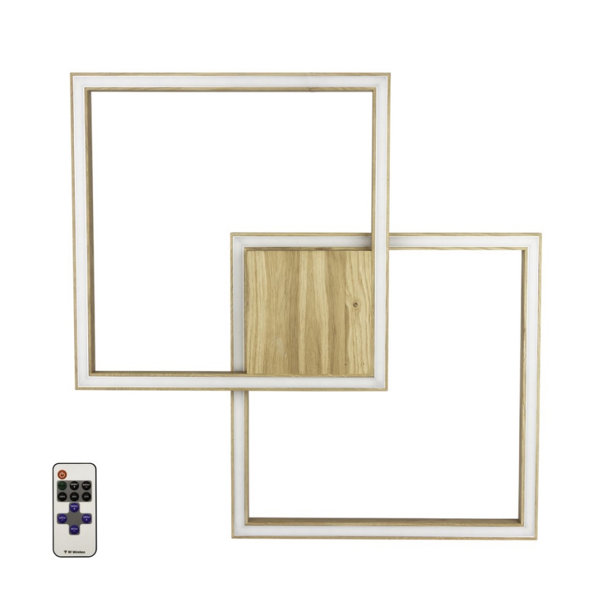 LED Димируем плафон RAMME LED/48W/230V матов дъб + дистанционно управление