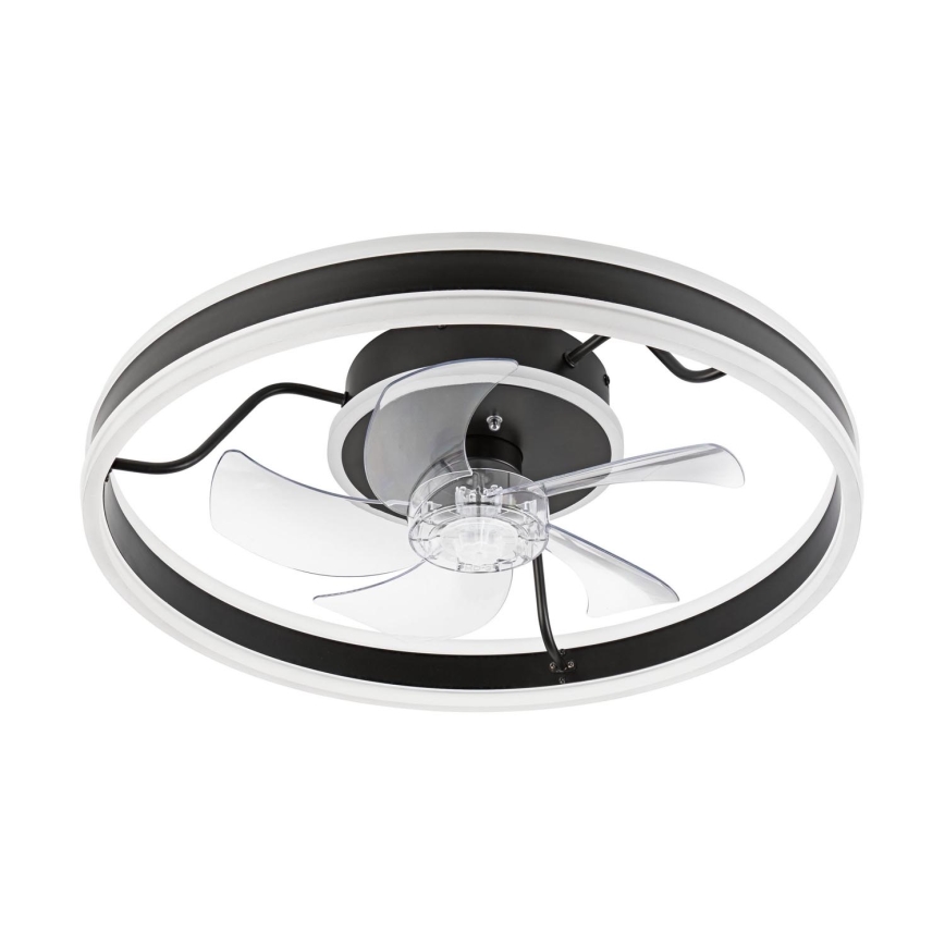 LED Димируем плафон с вентилатор APOLLO LED/38W/230V черен + дистанционно управление