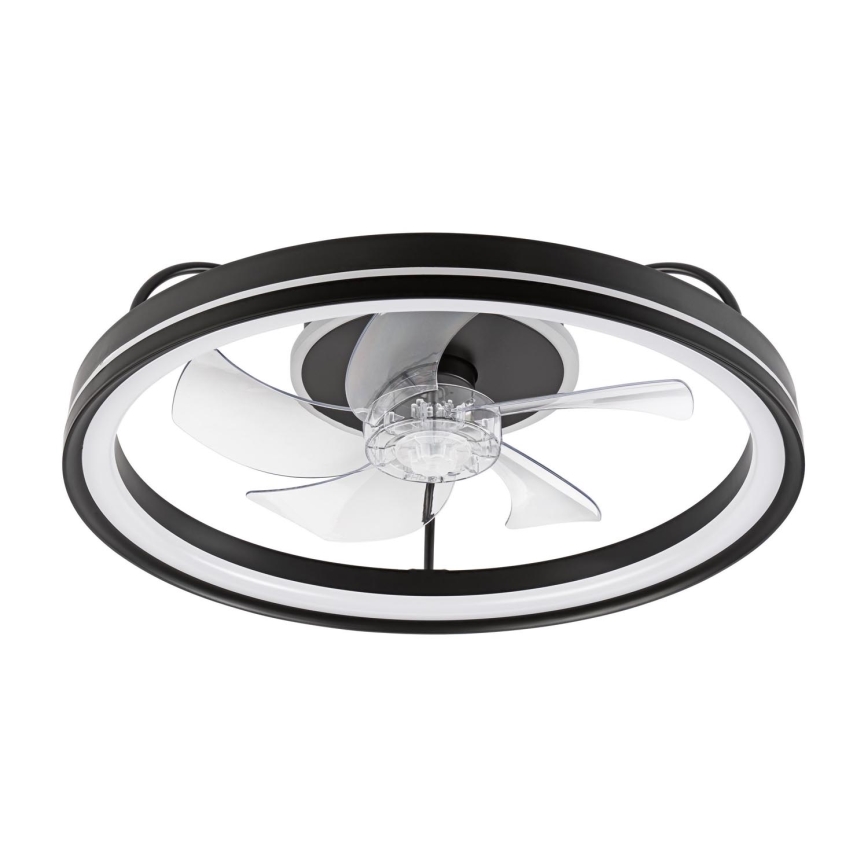 LED Димируем плафон с вентилатор FARGO LED/37W/230V черен + дистанционно управление