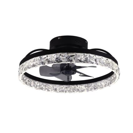 LED Димируем плафон с вентилатор LED/35W/230V 3000-6500K черен + дистанционно управление