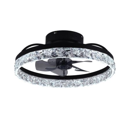 LED Димируем плафон с вентилатор LED/35W/230V 3000-6500K черен + дистанционно управление