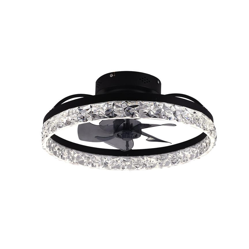 LED Димируем плафон с вентилатор LED/35W/230V 3000-6500K черен + дистанционно управление