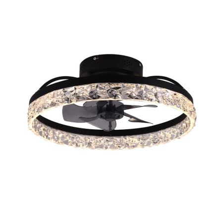 LED Димируем плафон с вентилатор LED/35W/230V 3000-6500K черен + дистанционно управление