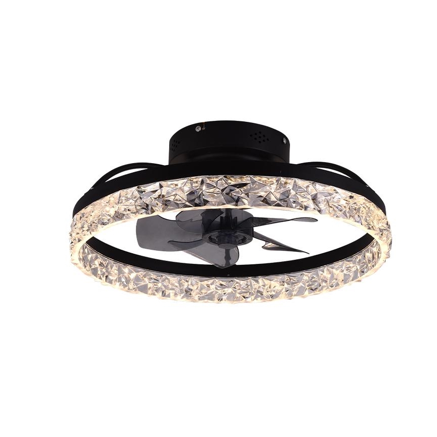 LED Димируем плафон с вентилатор LED/35W/230V 3000-6500K черен + дистанционно управление