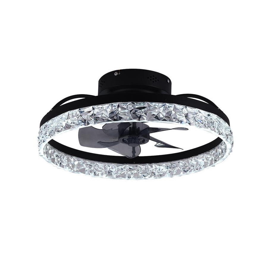 LED Димируем плафон с вентилатор LED/35W/230V 3000-6500K черен + дистанционно управление
