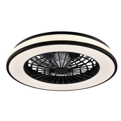 LED Димируем плафон с вентилатор LED/48W/230V 3000-6500K черен + дистанционно управление