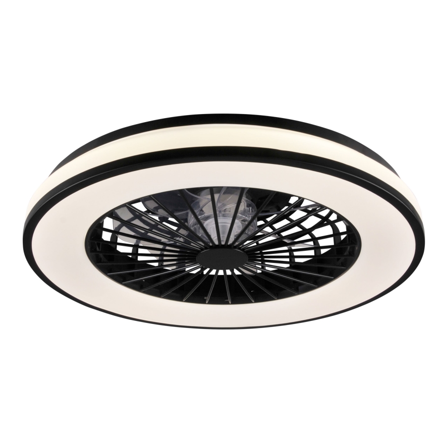 LED Димируем плафон с вентилатор LED/48W/230V 3000-6500K черен + дистанционно управление