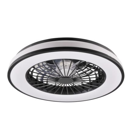 LED Димируем плафон с вентилатор LED/48W/230V 3000-6500K черен + дистанционно управление