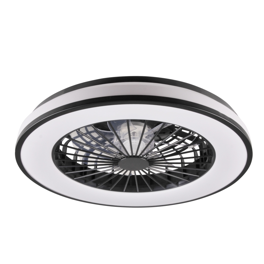 LED Димируем плафон с вентилатор LED/48W/230V 3000-6500K черен + дистанционно управление