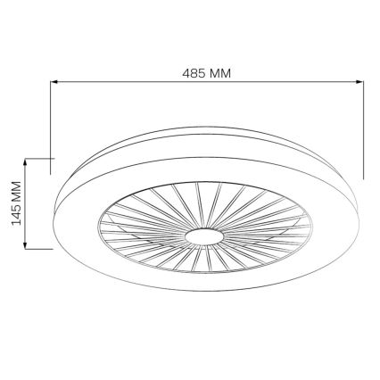 LED Димируем плафон с вентилатор LED/48W/230V 3000-6500K черен + дистанционно управление