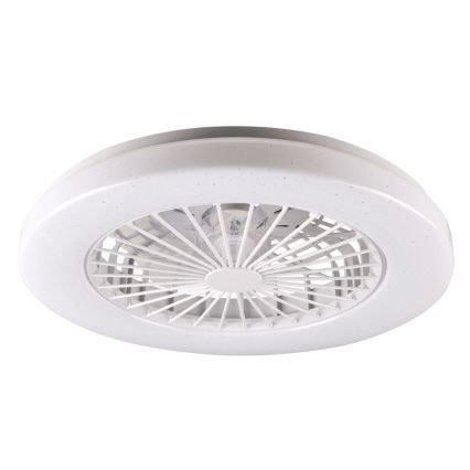 LED Димируем плафон с вентилатор LIBYA LED/48W/230V 3000-6500K бял + дистанционно управление