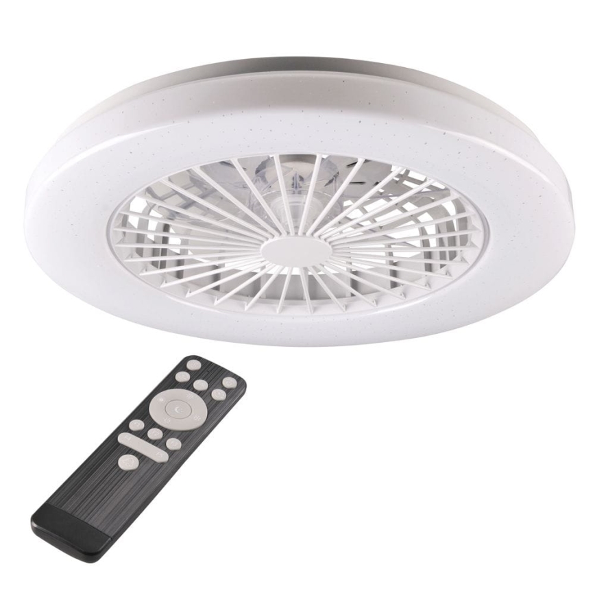 LED Димируем плафон с вентилатор LIBYA LED/48W/230V 3000-6500K бял + дистанционно управление