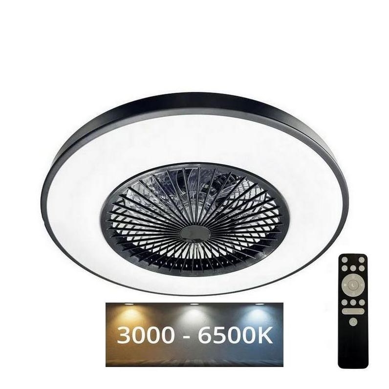 LED Димируем плафон с вентилатор OPAL LED/72W/230V 3000-6500 + дистанционно управление