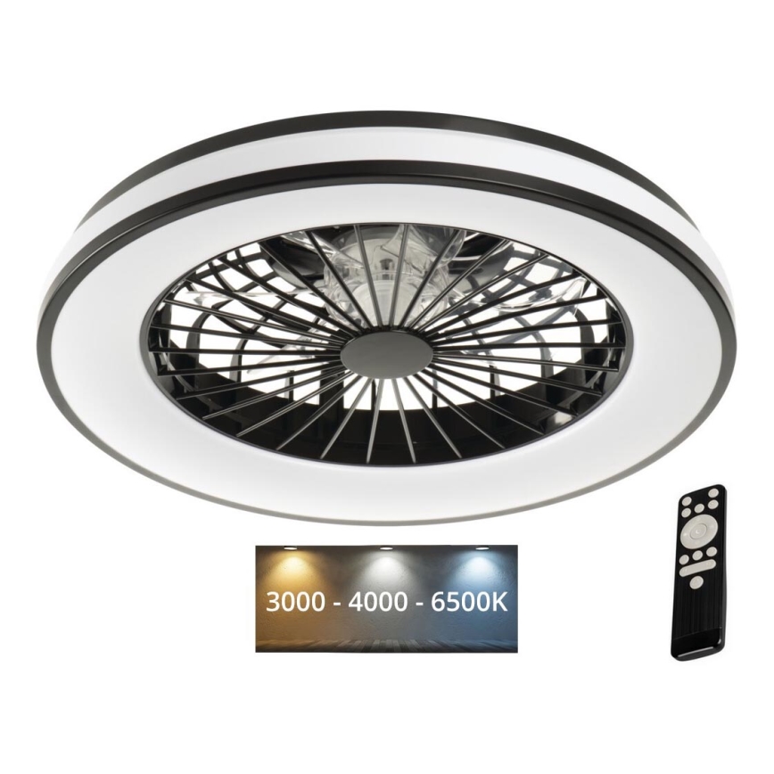 LED Димируем плафон с вентилатор PLAVE LED/48W/230V 3000/4000/6500K + дистанционно управление