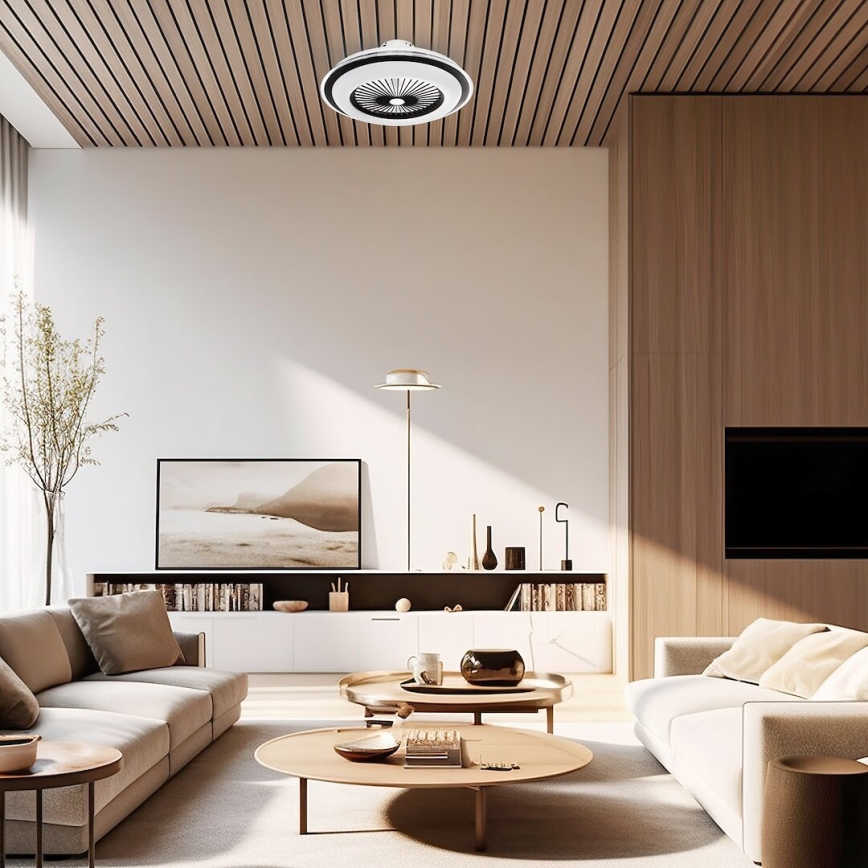 LED Димируем плафон с вентилатор ZEPHYR LED/48W/230V 3000-6000K черен + дистанционно управление
