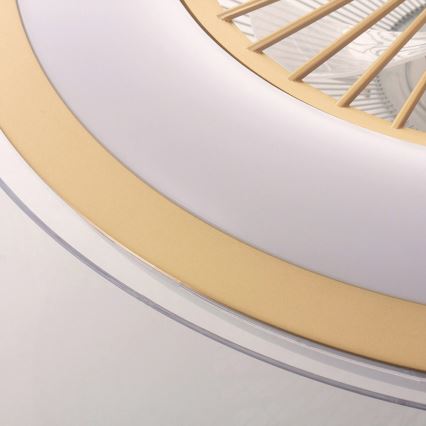 LED Димируем плафон с вентилатор ZEPHYR LED/48W/230V 3000-6000K златист + дистанционно управление