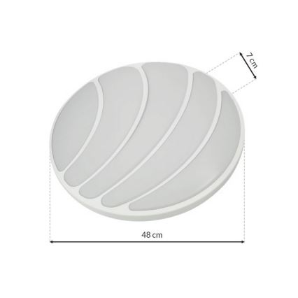 LED Димируем плафон SHELL WHITE LED/40W/230V + дистанционно