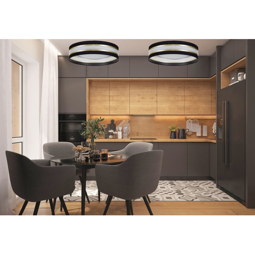 LED Димируем плафон SMART CORAL LED/24W/230V Wi-Fi Tuya черен + дистанционно