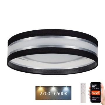 LED Димируем плафон SMART CORAL LED/24W/230V Wi-Fi Tuya черен + дистанционно