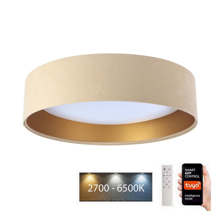 LED Димируем плафон SMART GALAXY LED/24W/230V Ø 45 см 2700-6500K Wi-Fi Tuya бежов/златист + дистанционно