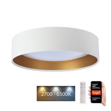 LED Димируем плафон SMART GALAXY LED/24W/230V Ø 45 см 2700-6500K Wi-Fi Tuya бял/златист + дистанционно