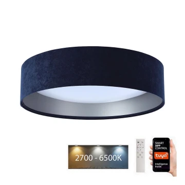 LED Димируем плафон SMART GALAXY LED/24W/230V Ø 45 см 2700-6500K Wi-Fi Tuya син/сребрист + дистанционно