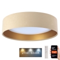LED Димируем плафон SMART GALAXY LED/36W/230V Ø 55 см 2700-6500K Wi-Fi Tuya бежов/златист + дистанционно