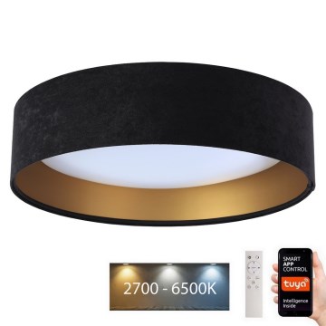 LED Димируем плафон SMART GALAXY LED/36W/230V Ø 55 см 2700-6500K Wi-Fi Tuya черен/златист + дистанционно