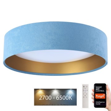 LED Димируем плафон SMART GALAXY LED/36W/230V Ø 55 см 2700-6500K Wi-Fi Tuya син/златист + дистанционно